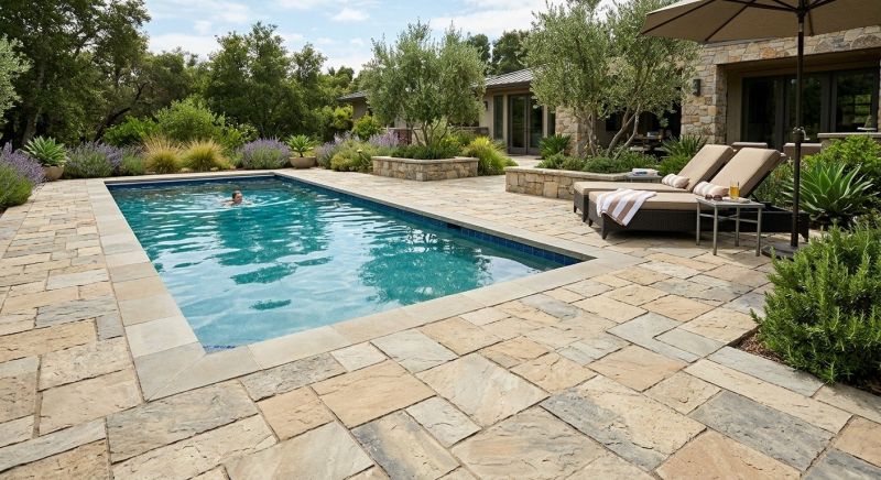 Poolside Hardscaping in Fairfield County, CT